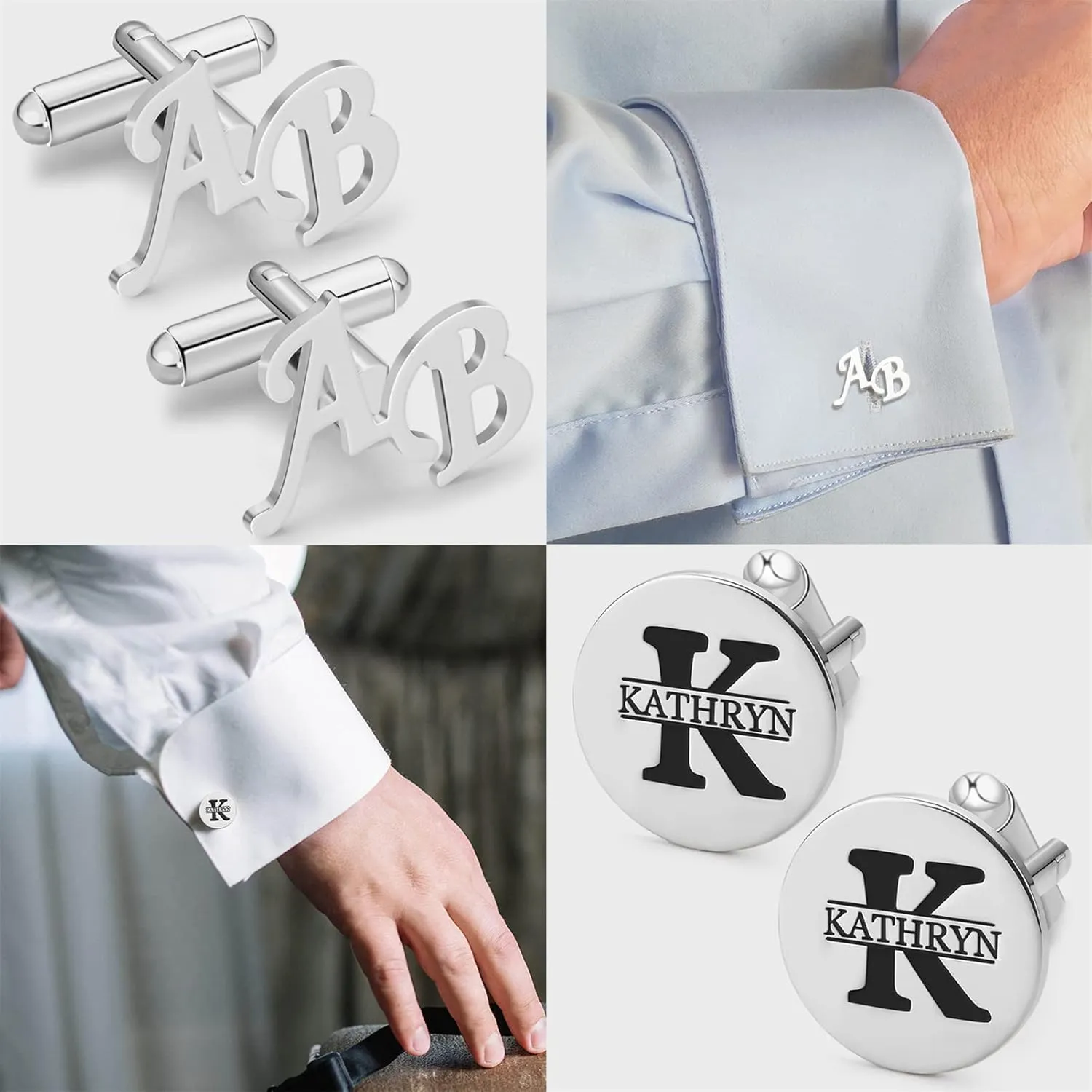 Personalized Name Cufflinks for Men Engraved Custom Engraved Cufflinks Initials Cufflinks for Groom Christmas Gift for Bridegroom