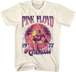 Pink Floyd 70s Rock 1977 Animals Adult Short Sleeve T-Shirts Vintage Style Graphic Tees