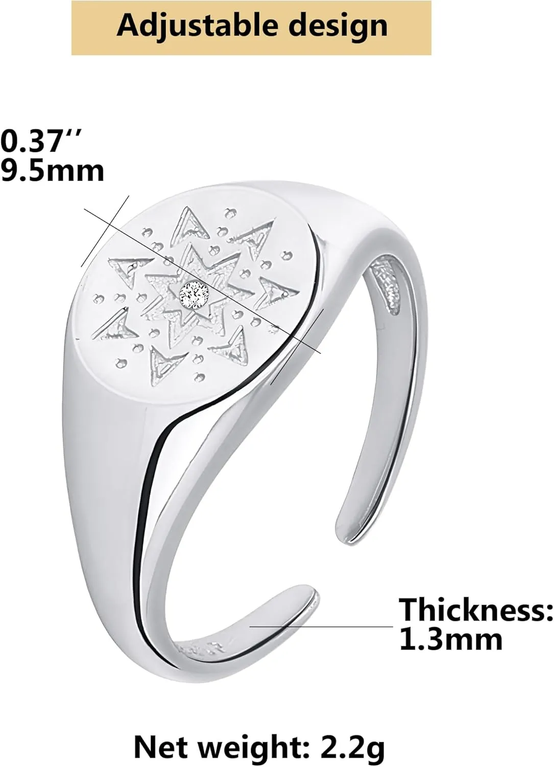 Platimun/18K Gold Plated Band Ring/Statement Rings for Women Fashion Everyday Jewelry Adjustable Rings(with Box)