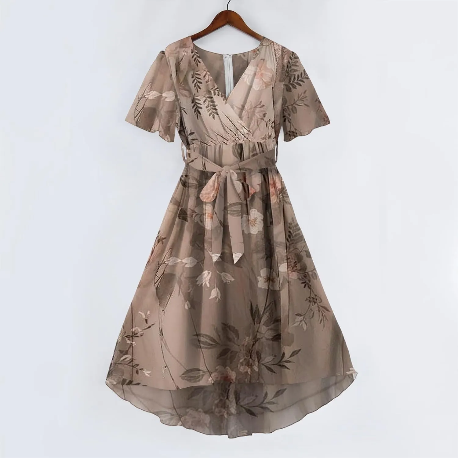 Plus Size Boho Cocktail Guest Belted A-Line Midi Dresses for Women 2025 Elegant Classy Wedding