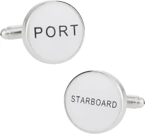 Port Starboard Cufflinks with Presentation Gift Box Sailor Ship Boat Right Left Nautical Wedding
