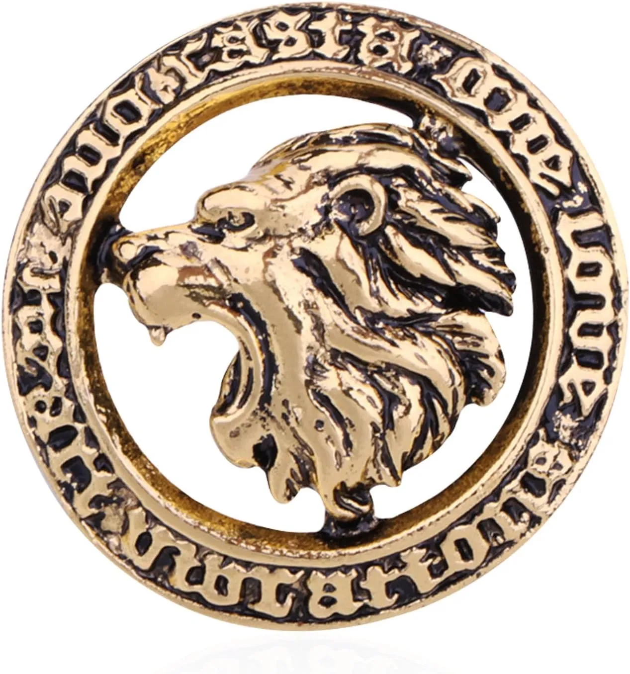 Punk Lion Head Collar Brooch Vintage Lion Head Brooch Cool Animal Head Collar Pin for Men Suit Pin Coat Lapel Pin