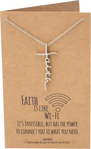 quan jewelry WiFi Faith Charm, Religious Jewelry, Inspirational Jewelry with Greeting Card