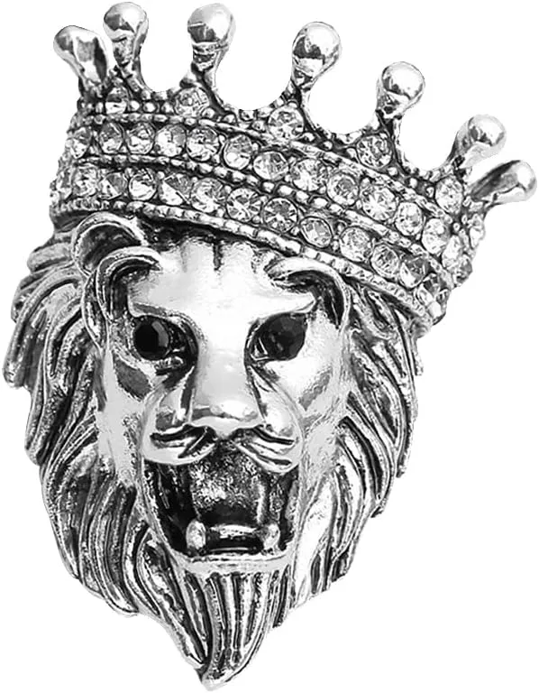 Retro Lapel Pin Tiger Head Animal Brooch - Lion & Wolf Head Pins for Men's Suit Accessory