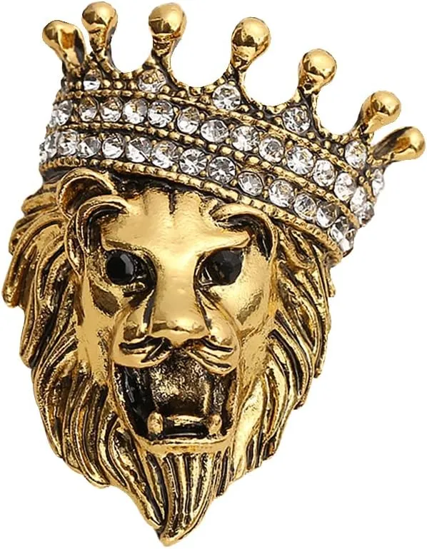 Retro Lapel Pin Tiger Head Animal Brooch - Lion & Wolf Head Pins for Men's Suit Accessory