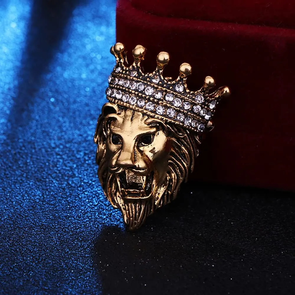 Retro Lapel Pin Tiger Head Animal Brooch - Lion & Wolf Head Pins for Men's Suit Accessory