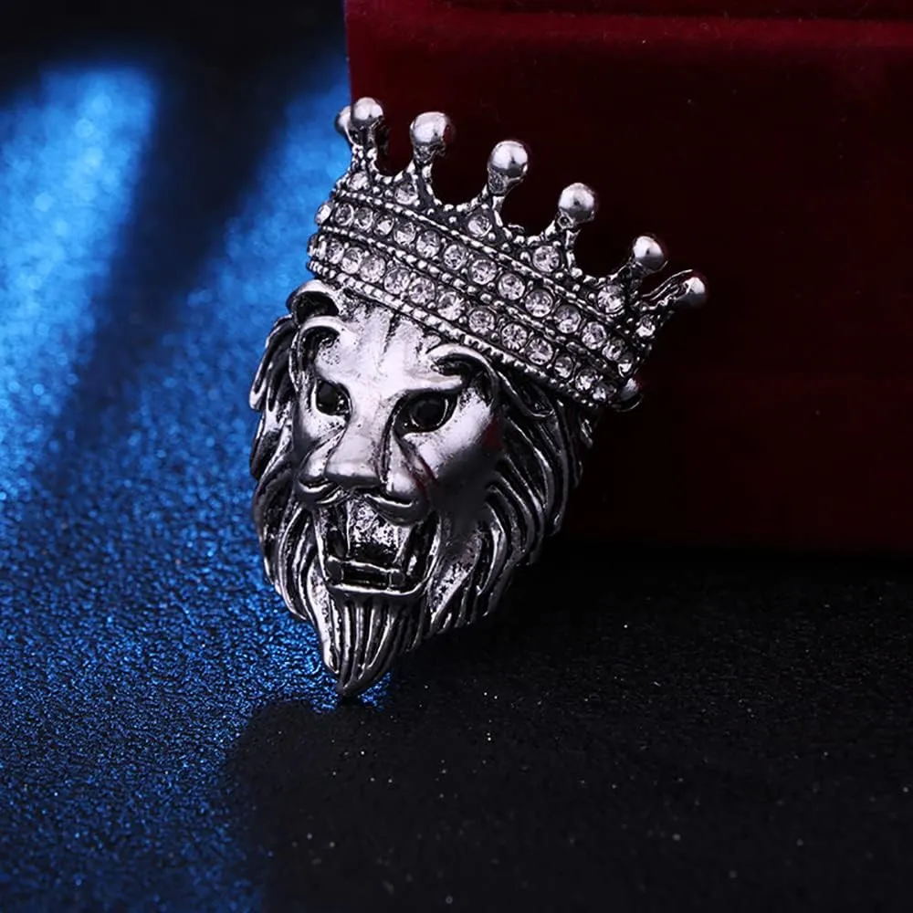 Retro Lapel Pin Tiger Head Animal Brooch - Lion & Wolf Head Pins for Men's Suit Accessory