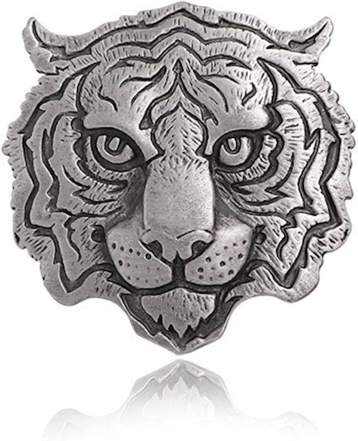 Rhinestone Tiger Head Brooch Pins for Men,Silver Animal Lapel Pins, Charm Lion Wolf Coat Collar Vintage Lapel Safety Pin Safety Pin Suit Accessory