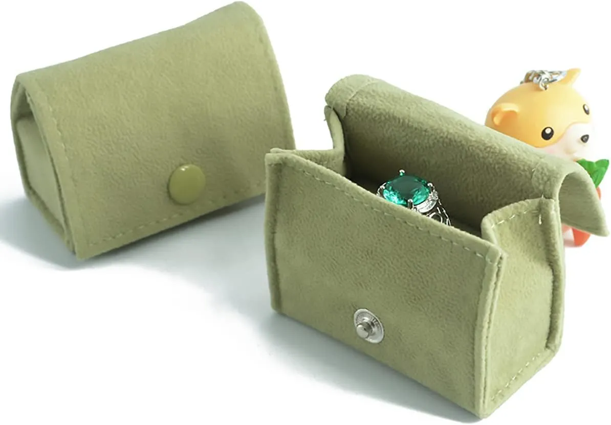Ring Box, Jewelry Ring Gift Box Vintage Ring Display Holder Case for Wedding Ceremony Proposal Engagement (Grass green)