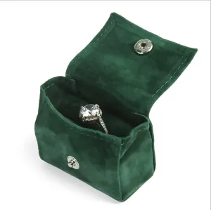 Ring Box, Jewelry Ring Gift Box Vintage Ring Display Holder Case for Wedding Ceremony Proposal Engagement (green)