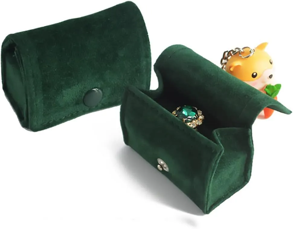 Ring Box, Jewelry Ring Gift Box Vintage Ring Display Holder Case for Wedding Ceremony Proposal Engagement (green)