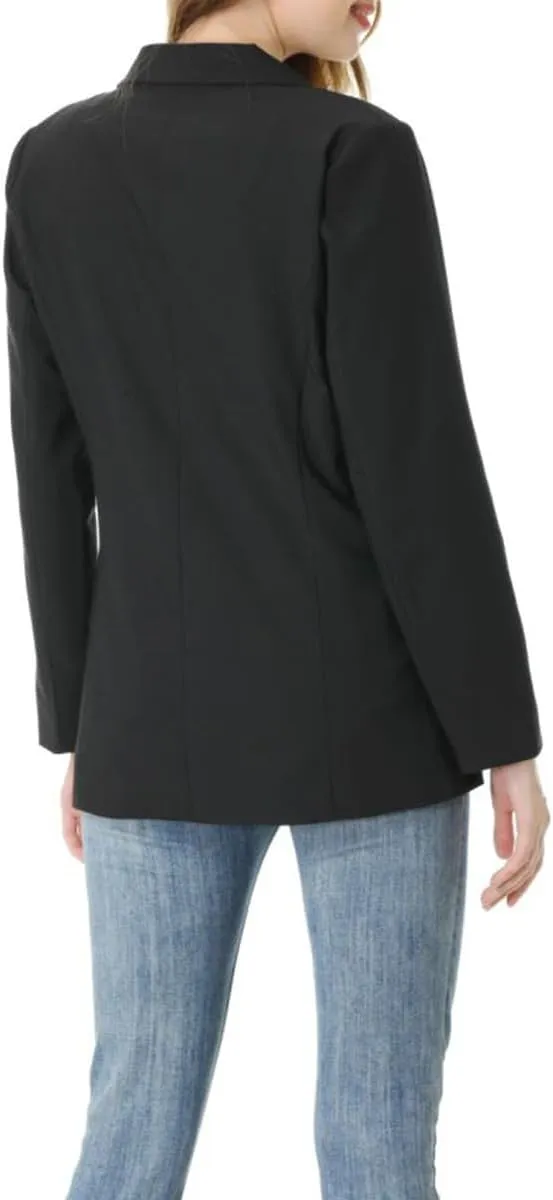 S7 Womens Casual Black Blazers Open Front Long Sleeve Notch Lapel Suit Jackets Blazer for Business Formal Office Wear