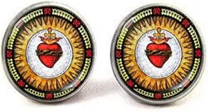 Sacred Heart Cufflinks Christian Cufflinks Religious Cufflinks Catholic Cufflinks Christian gift