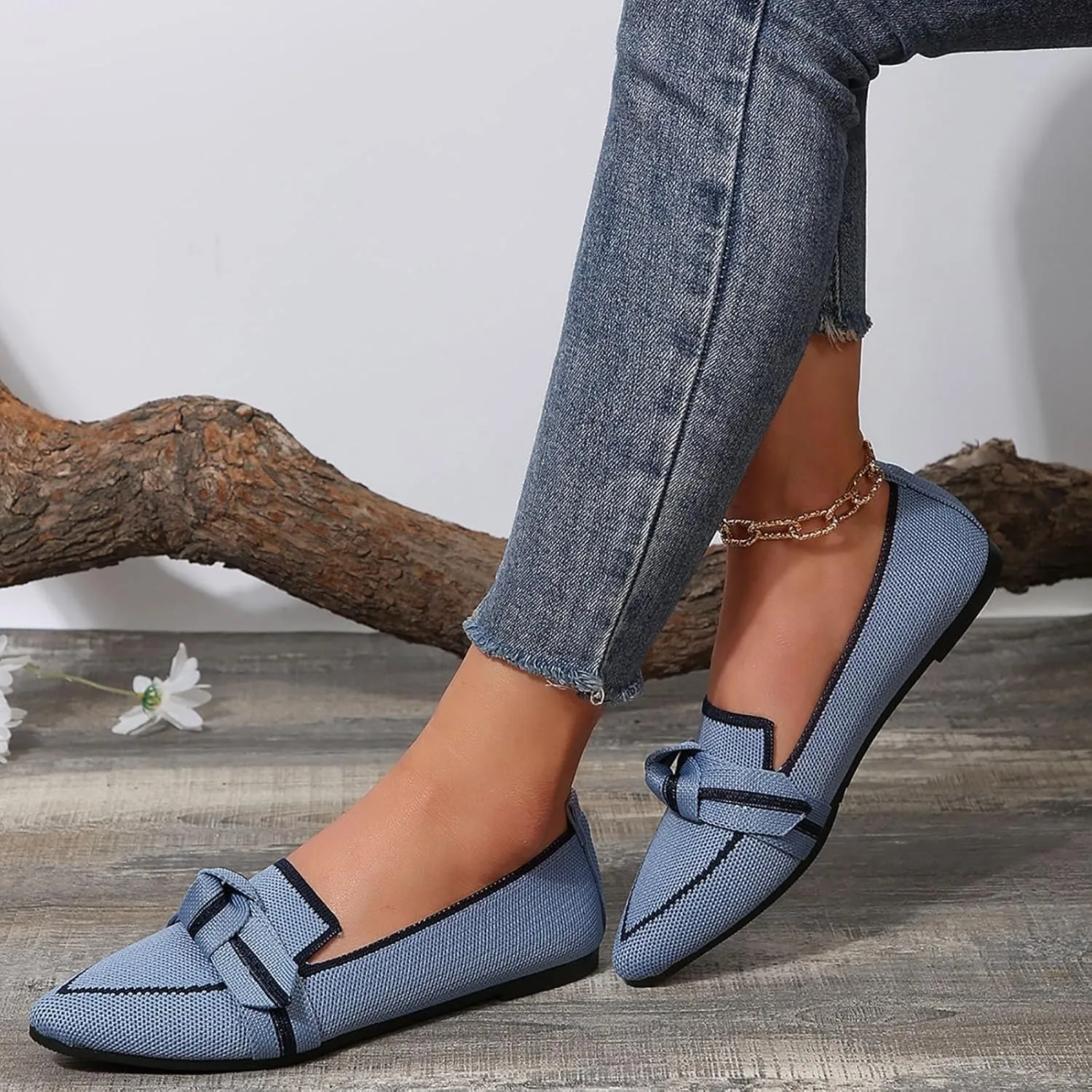Sandals For Women 2025 Dressy Flats,Womens Ballet Flats Closed Toe Pointed Toe Slip On Summer Work Flat Shoes