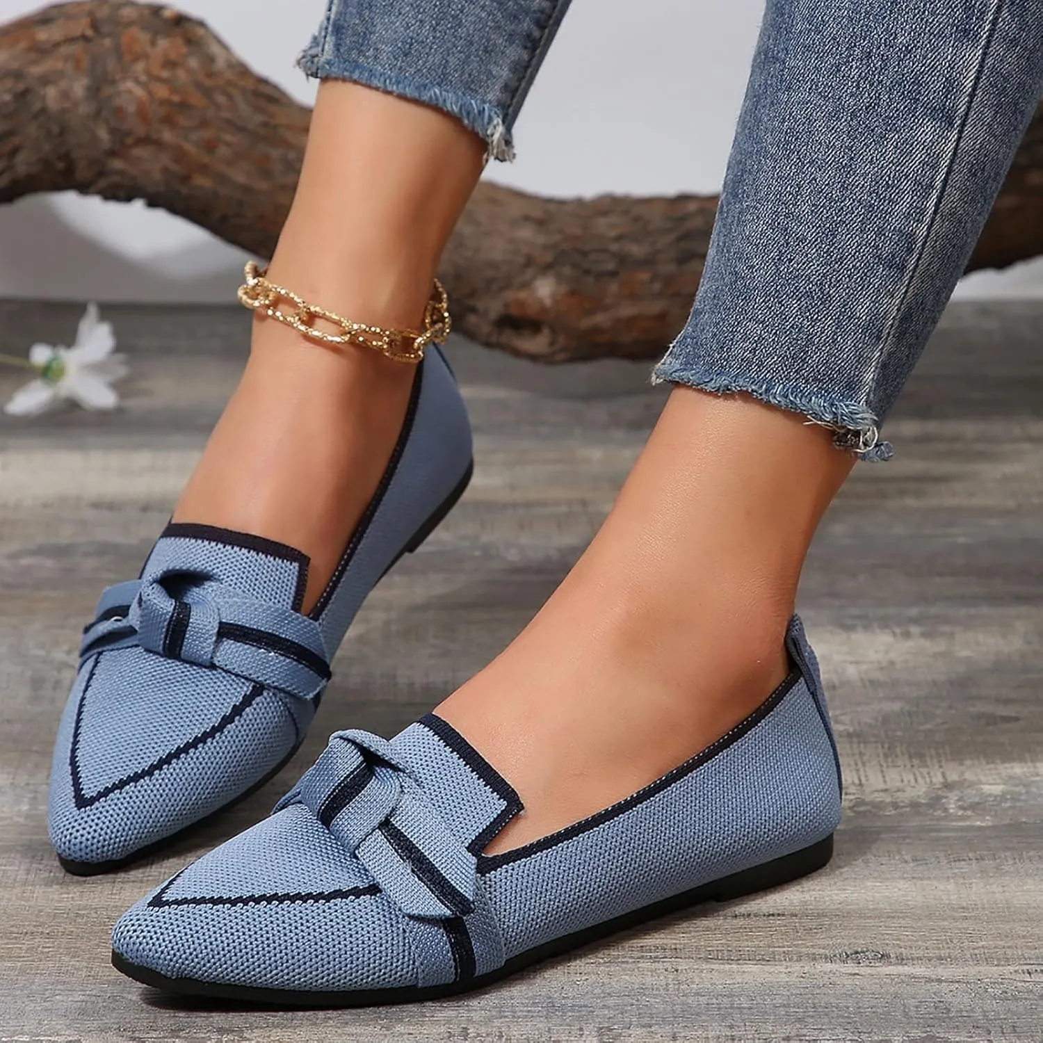 Sandals For Women 2025 Dressy Flats,Womens Ballet Flats Closed Toe Pointed Toe Slip On Summer Work Flat Shoes