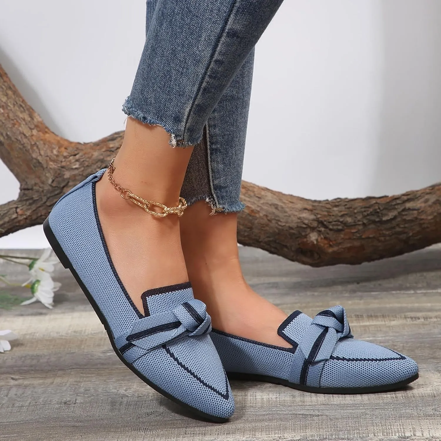 Sandals For Women 2025 Dressy Flats,Womens Ballet Flats Closed Toe Pointed Toe Slip On Summer Work Flat Shoes