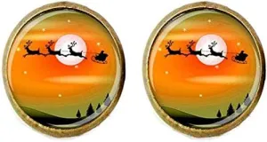 Santa Christmas Cufflinks Santa Jewelry Reindeer Jewelry Xmas Gift Holiday Jewelry Winter Jewelry Christmas Jewelry