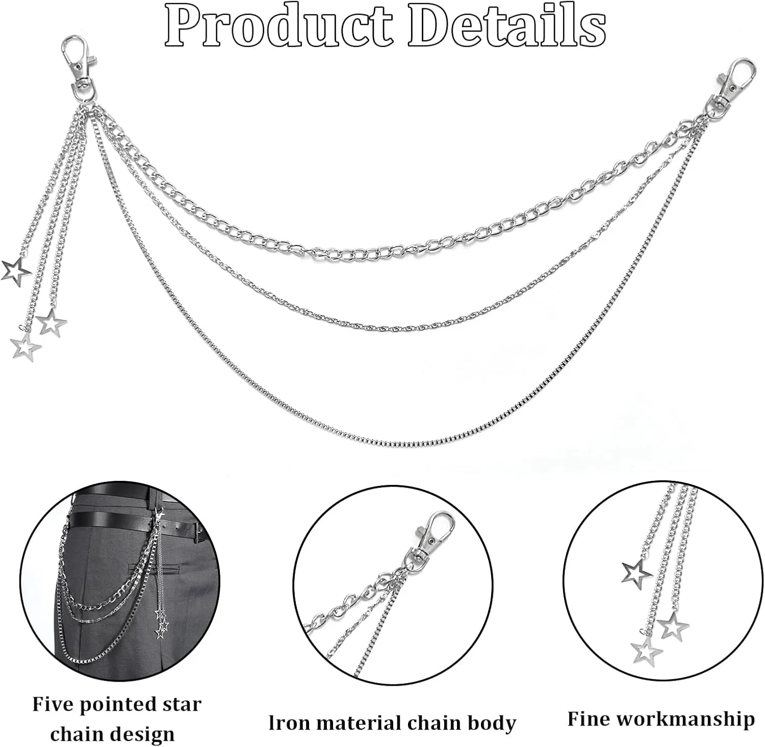 Silver Star Pants Chain