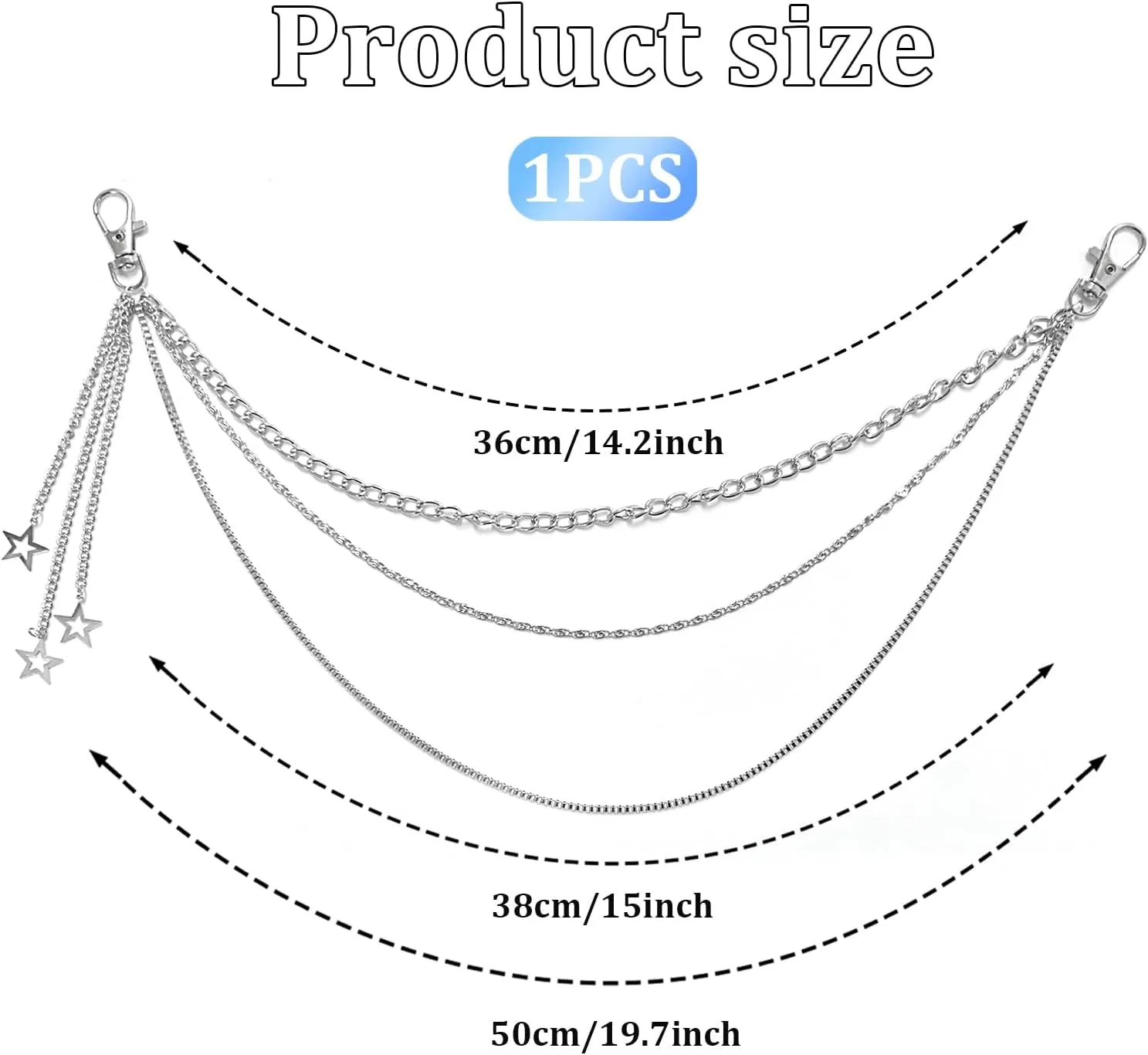 Silver Star Pants Chain