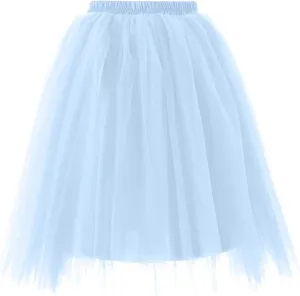 Skirts for Women Pleated Tulle Short Skirt Solid Color High Waist Tutu Ballet Half-Body Clothes Adult Dancing Skirts