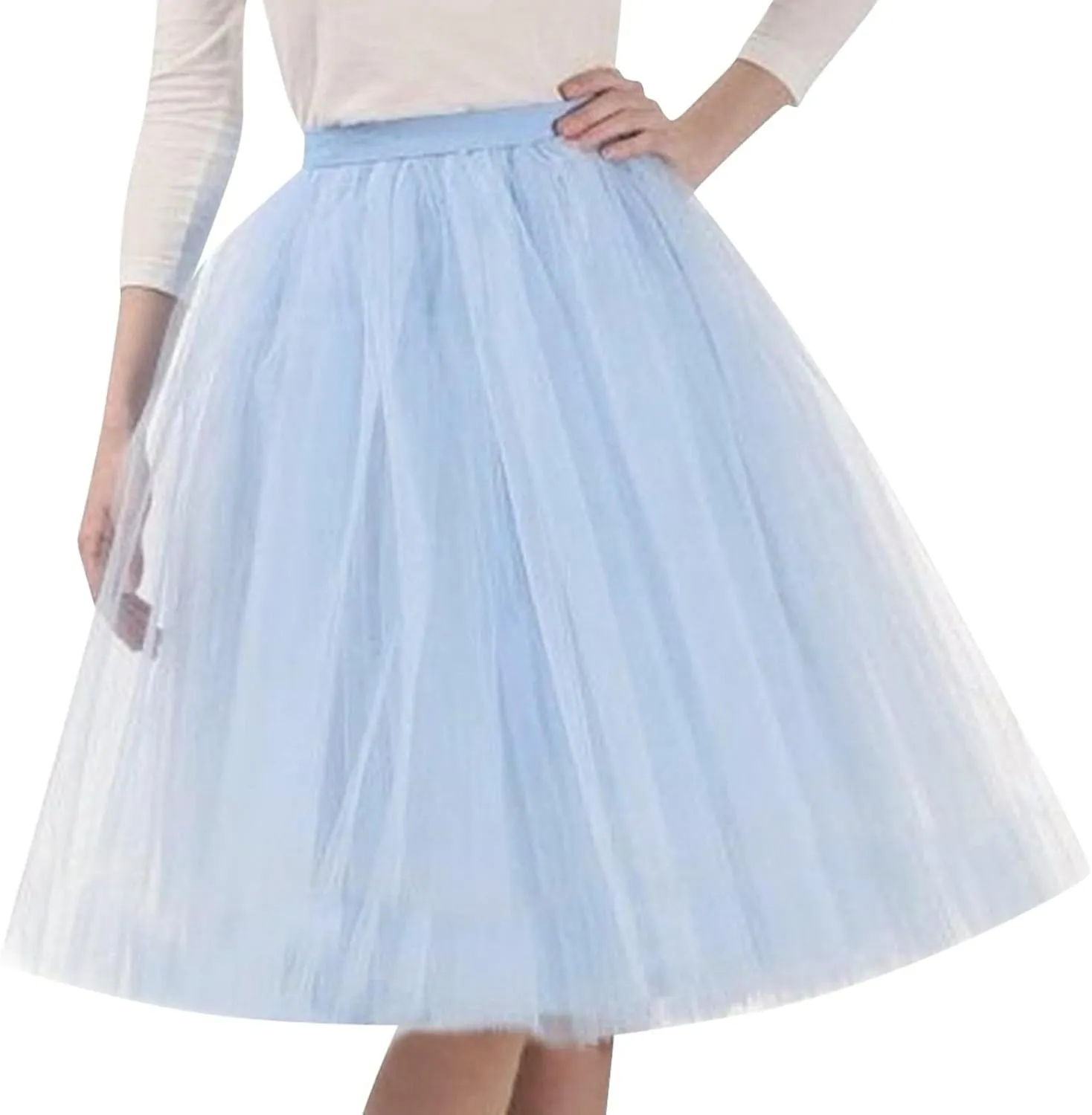 Skirts for Women Pleated Tulle Short Skirt Solid Color High Waist Tutu Ballet Half-Body Clothes Adult Dancing Skirts