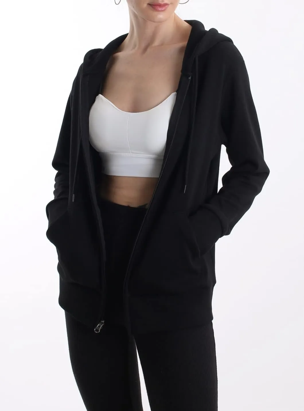 Slim Fit Women's Active Zip up Hoodie Lightweight Comfortable Long Sleeve Sweatshirt Casual Jacket with Pocket