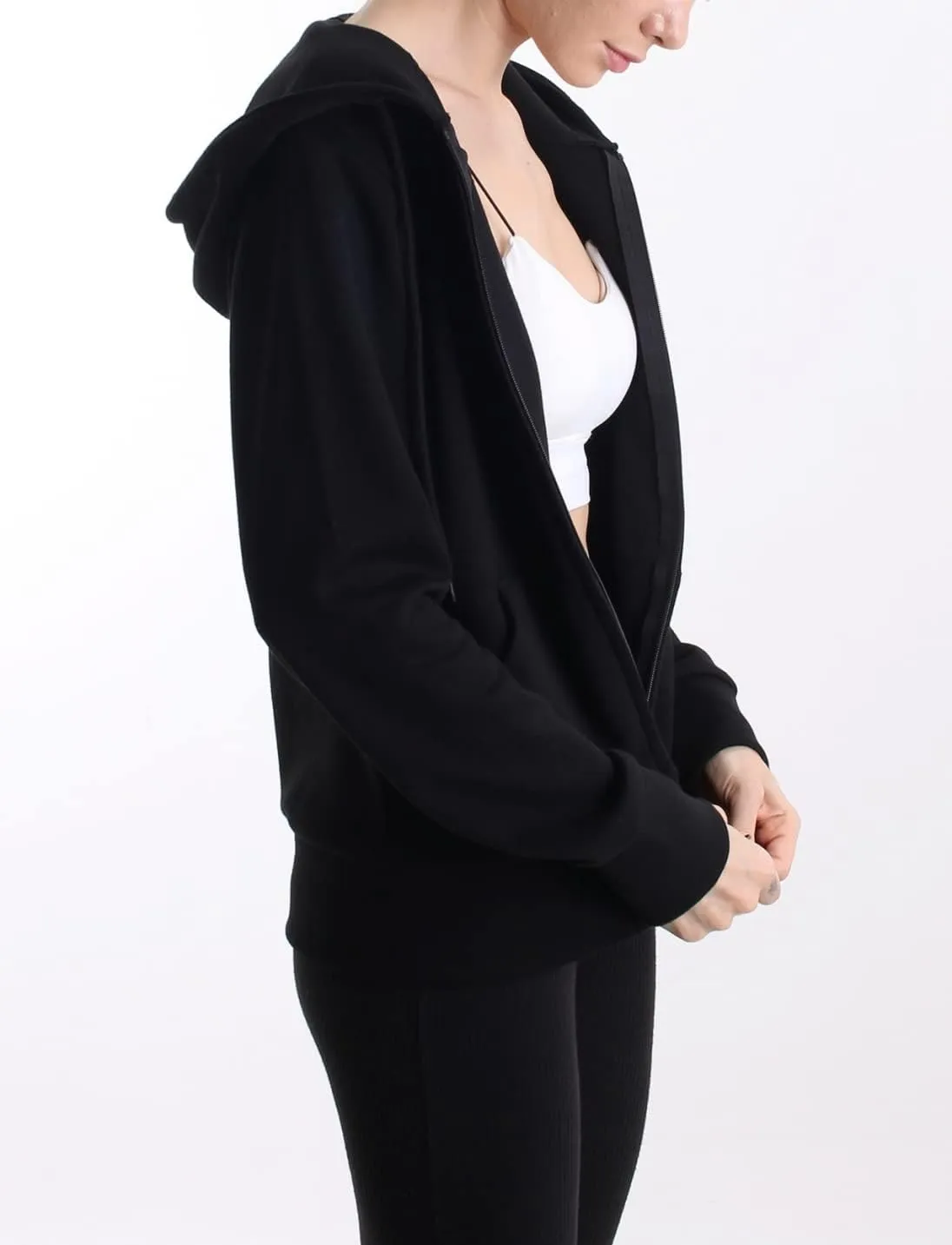 Slim Fit Women's Active Zip up Hoodie Lightweight Comfortable Long Sleeve Sweatshirt Casual Jacket with Pocket