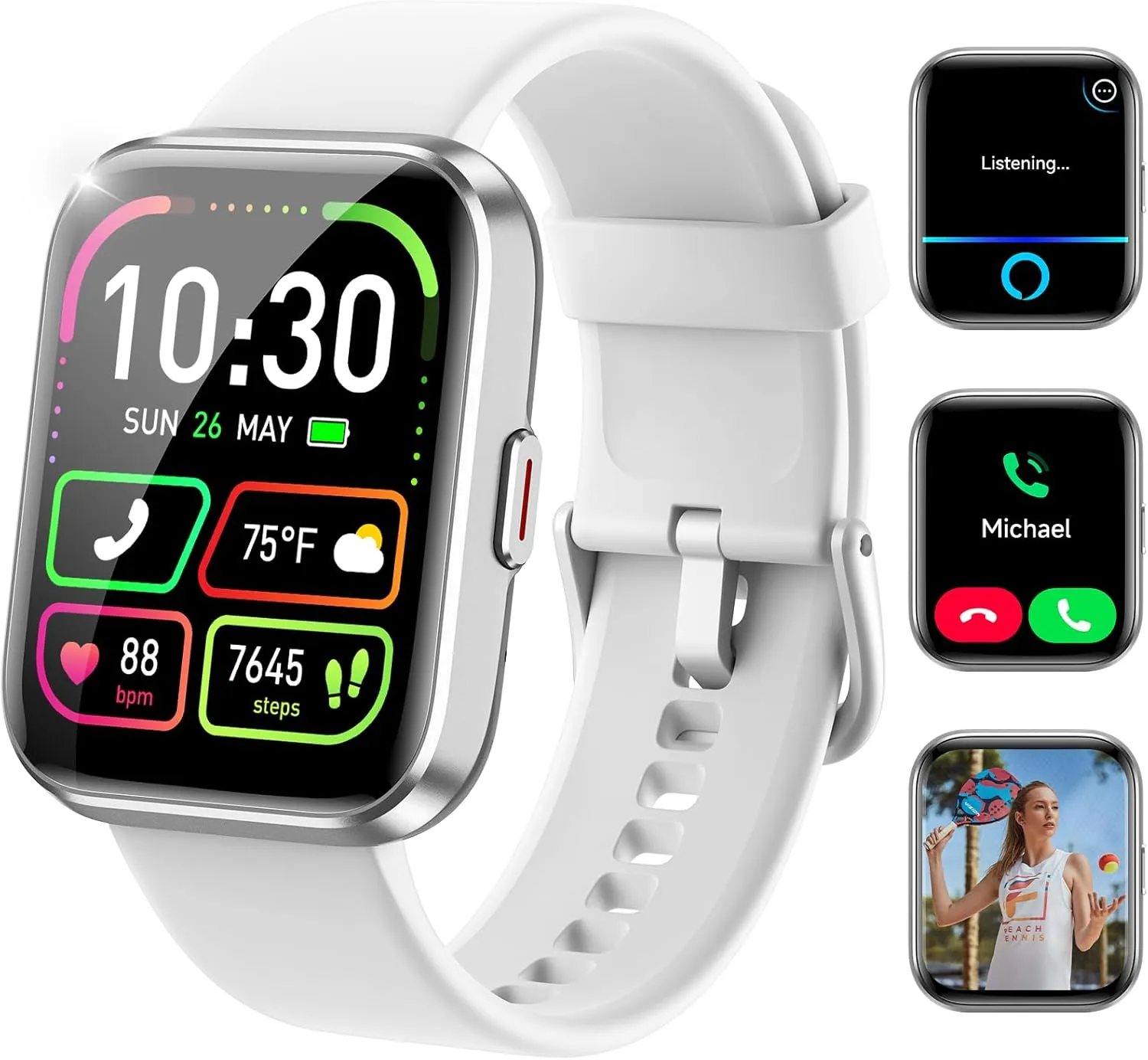 Smart Watches for Women and Men - Smart Watch Compatible for iPhone Android Phone,Alexa,Call & Notification Alerts,Heart Rate & Sleep Monitor,3 ATM Waterproof 1.83 Inches Fitness Tracker