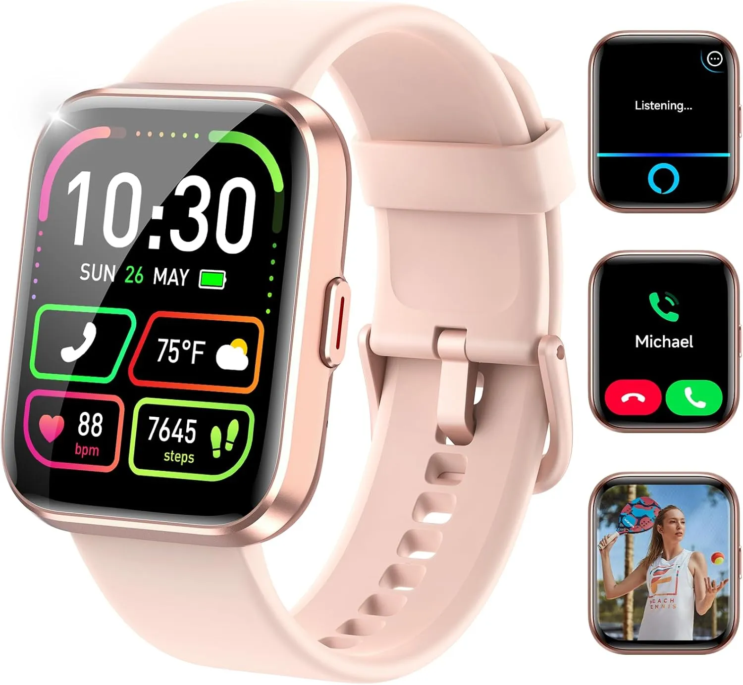 Smart Watches for Women and Men - Smart Watch Compatible for iPhone Android Phone,Alexa,Call & Notification Alerts,Heart Rate & Sleep Monitor,3 ATM Waterproof 1.83 Inches Fitness Tracker
