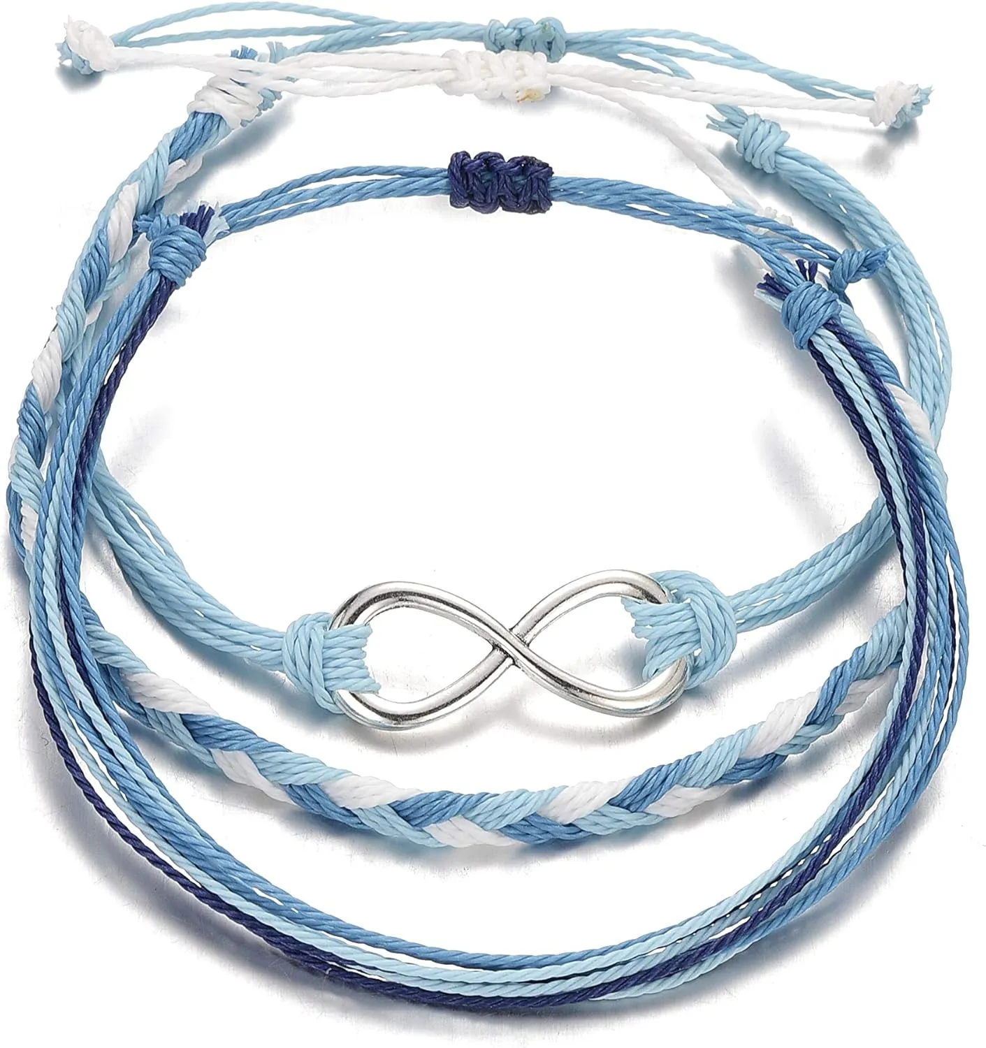 Softones Boho Rope Ankle Bracelets for Women Waterproof Adjustable Braided Anklets for Women - Turtle|Wave|Beads|Infinite|Starfish|Boat Anchor