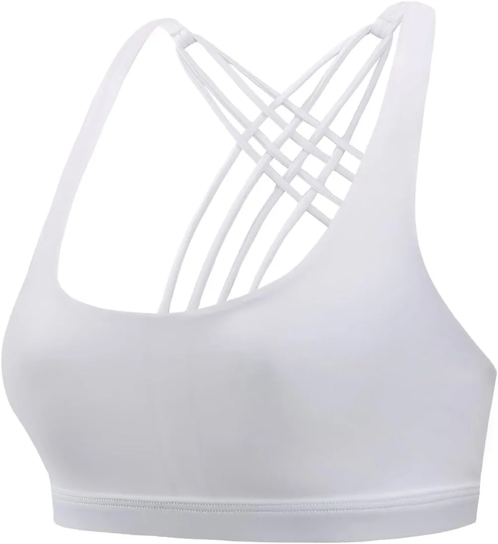 Sports Bras for Women Crisscross Beauty Back High Impact Support Workout Underwire Solid Wire Free Lifting Yoga Bra