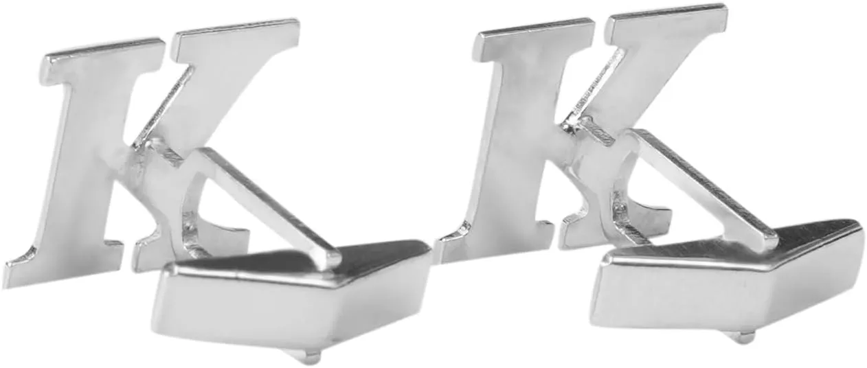 Sterling Silver A-Z Initial Cufflinks for Men, 25 Alphabet Initial Letter Wedding Cuff Links, Custom Name Cuff Link Gift, Men's Monogram Cufflinks for Wedding Business Groomsmen