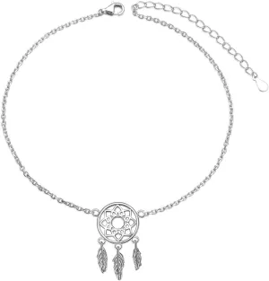 Sterling Silver Anklets Dainty Boho Beach Cute Foot Ankle Bracelet Adjustable Bead Heart Anklet for Women Girlfriend
