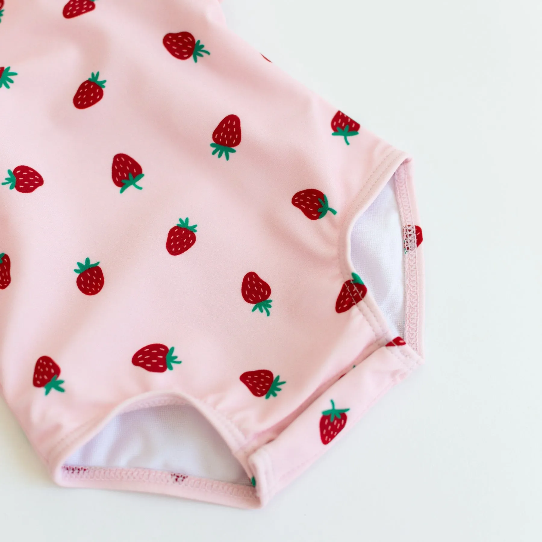 Strawberries Ruffle Sleeves One-Piece Bathing Suit