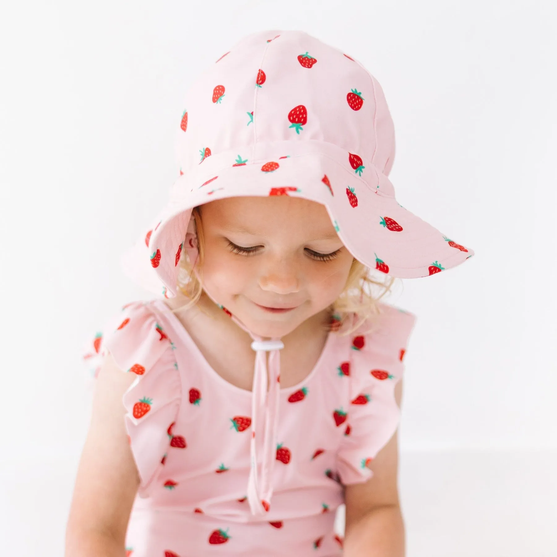 Strawberries Ruffle Sleeves One-Piece Bathing Suit