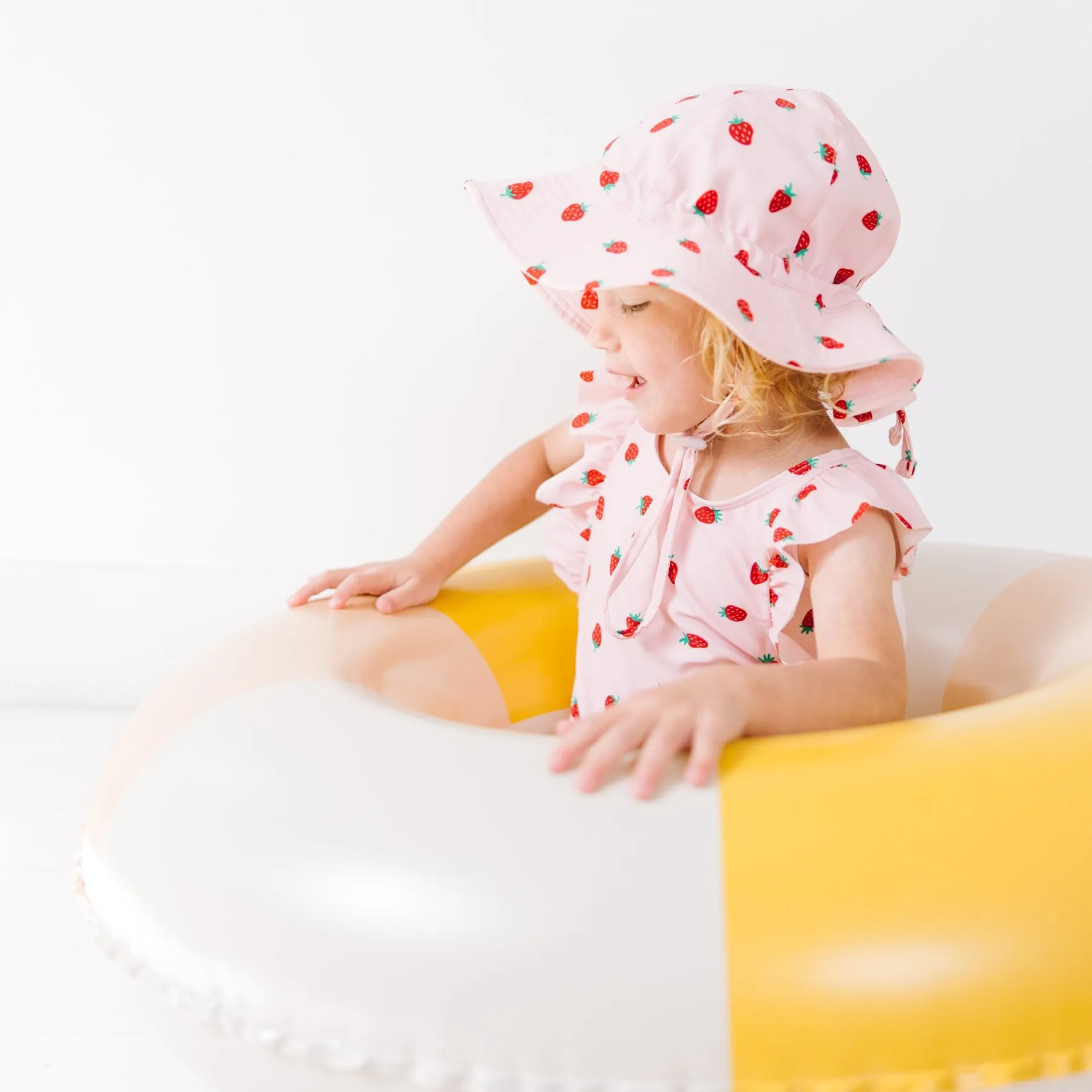 Strawberries Ruffle Sleeves One-Piece Bathing Suit
