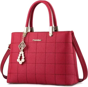 Stylish Womens Handbags Faux Leather Satchel Medium Tote Bags Top Handle Handbag Purse Crossbody Bag Shoulder Bag