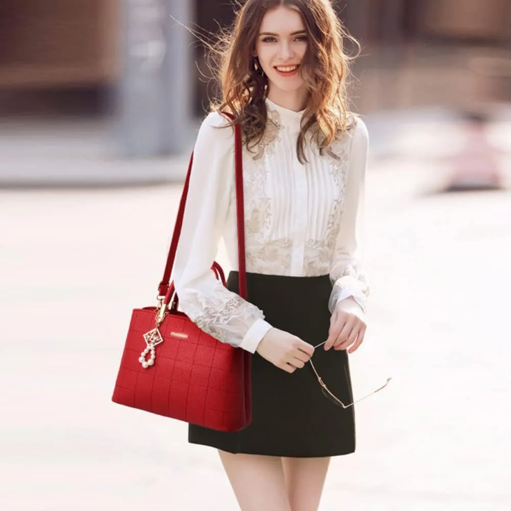 Stylish Womens Handbags Faux Leather Satchel Medium Tote Bags Top Handle Handbag Purse Crossbody Bag Shoulder Bag