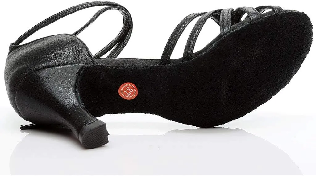 SuanlaTDS Ballroom Latin Sandals Dancing Prom Women Shoes Fashion Salsa Dance Women's Sandals Born Womens Sandals 7 (Black, 6)