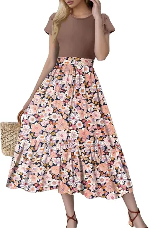 Summer Dresses for Women 2025 Business Casual Flowy Maxi Sun Dress Elegant Loose A Line Sundress