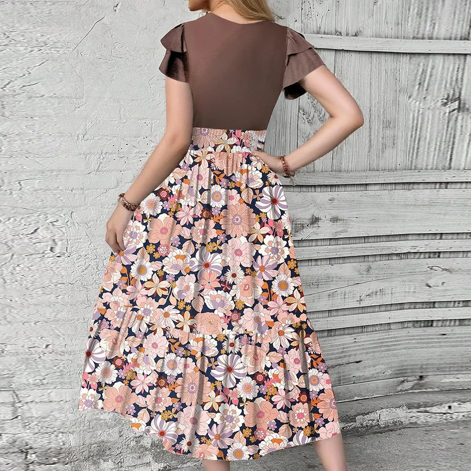Summer Dresses for Women 2025 Business Casual Flowy Maxi Sun Dress Elegant Loose A Line Sundress