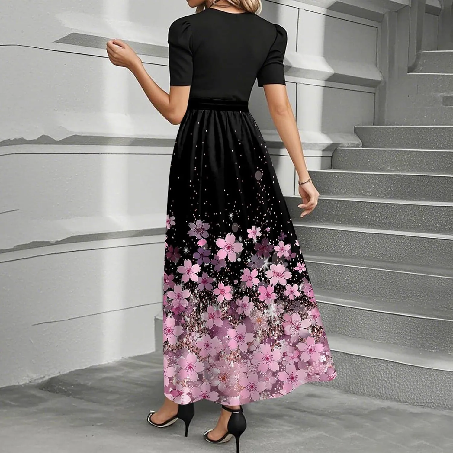 Summer Dresses for Women 2025 Business Casual Flowy Maxi Sun Dress Elegant Loose A Line Sundress