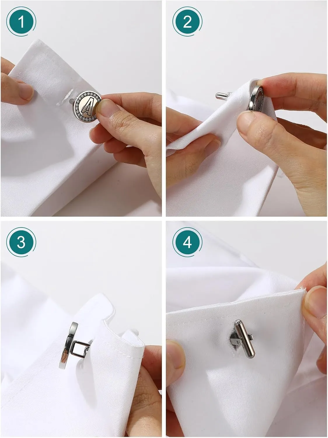 Supcare Photo/Initial Cufflinks for Men Stainless Steel Letter Cuff Link Gifts Custom Jewelry for Men Dad Groomsmen Boyfriend (with Gift Package)