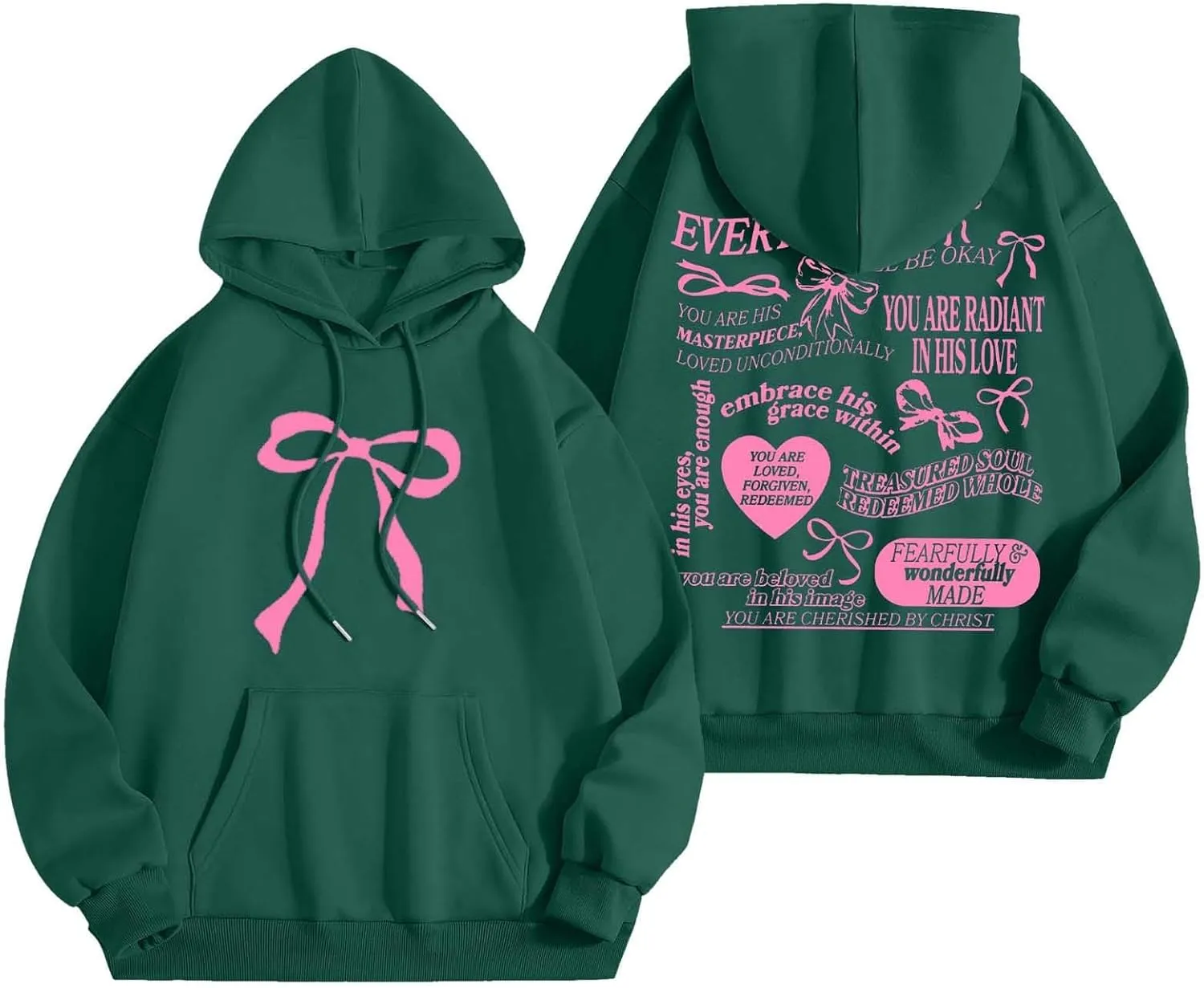 Sweatshirt for Women Trendy Cute Bow Hoodie Long Sleeve Preppy Clothes Casual Lightweight Hoodies Pullover