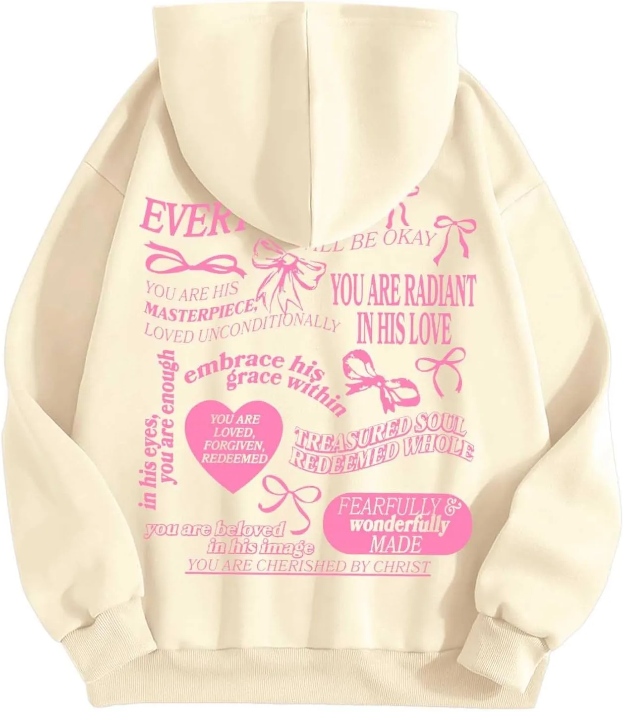 Sweatshirt for Women Trendy Cute Bow Hoodie Long Sleeve Preppy Clothes Casual Lightweight Hoodies Pullover