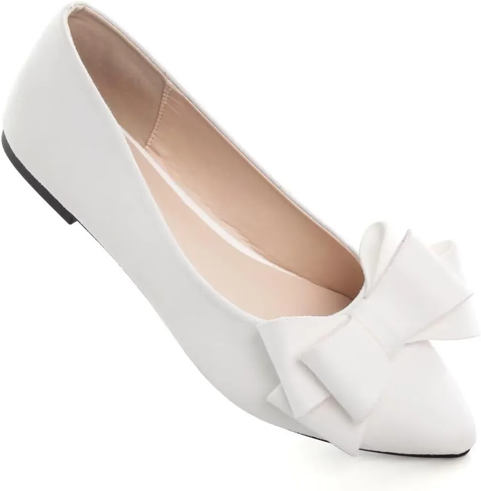 TN TANGNEST Women Fashion Bowknot Flats Comfort Pointed Toe Dress Shoes