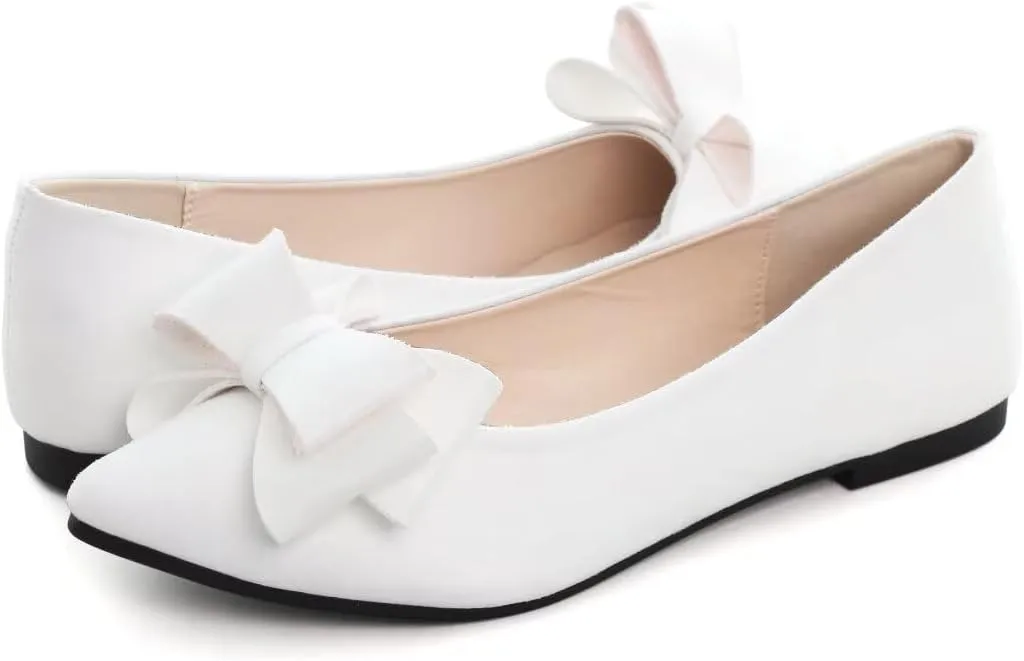 TN TANGNEST Women Fashion Bowknot Flats Comfort Pointed Toe Dress Shoes