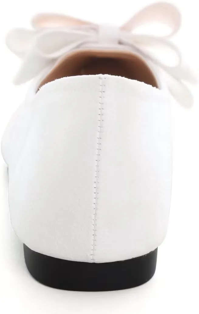 TN TANGNEST Women Fashion Bowknot Flats Comfort Pointed Toe Dress Shoes