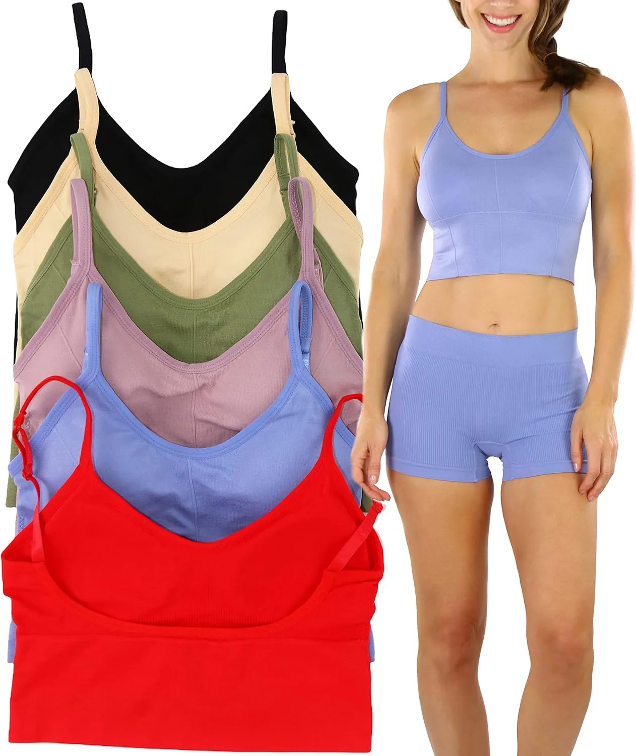 ToBeInStyle Women's Pack of 6 Matching Bras or Boyshorts