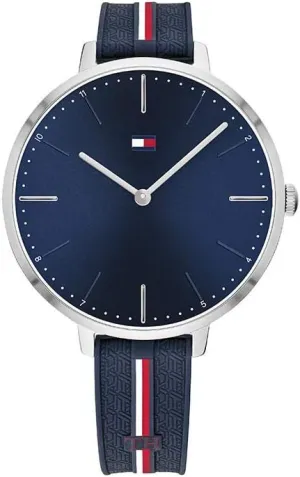 Tommy Hilfiger Women's Quartz Stainless Steel and Silicone Strap Casual Watch, Color: Navy (Model: 1782154)